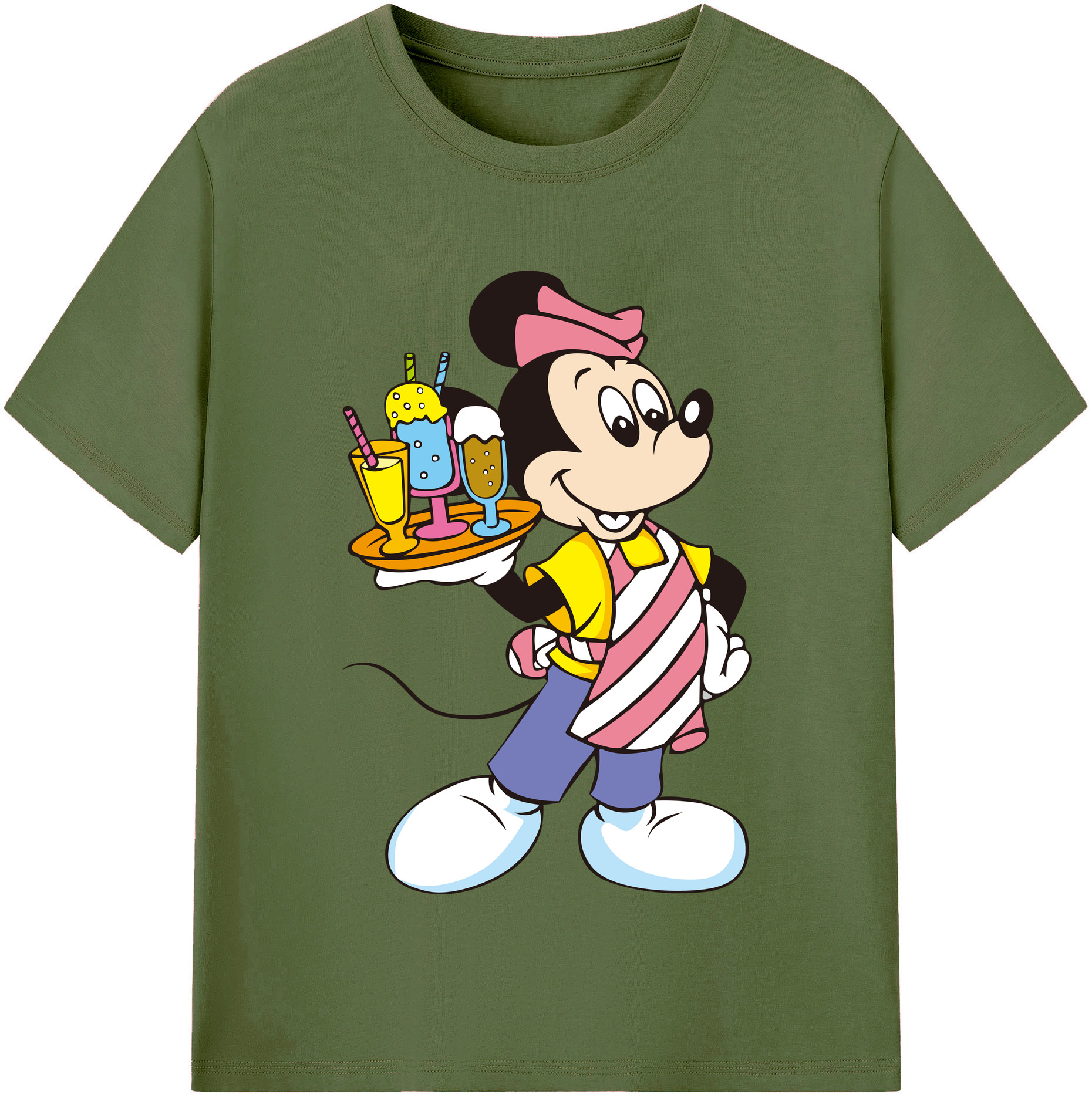 （画像用） ミッキーマウス Mickey Mouse 綿100％半袖Tシャツ（フロントプリント）